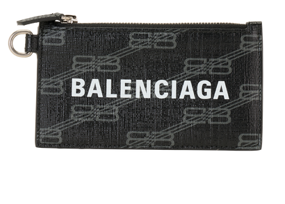 Balenciaga BB Monogram Card Case, &pound;150, Accessories, Black, Leather, Front view